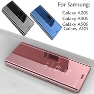 Samsung Galaxy A10S A20S A30S A50S Mirror Flip Pouch Case Cover Casing Mobile Phone Stand