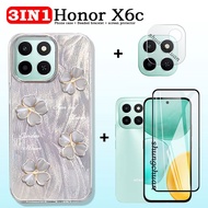 For Honor X6C tempered glass screen + Honor X6C phone case Honor X7C X8C X8B Feather IMD phone case 