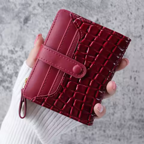 Women's Wallet Multi Slot Women's Wallet Mini Crocodile Print Tote Bag Wallet, Short Credit Card Cli