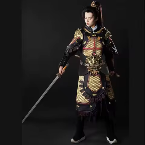 Chinese Generals Soldier Armour Outfit Unisex Cosplay Costume Imitation Metal PVC Armour