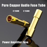 HiFi Power Filter Fuse Pure copper Amplifier Audio Fuse Tube 5*25mm / 6*25mm Gold Plated Amplifier F