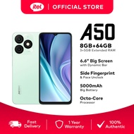itel A50 RAM 8GB (3GB+5GB)+ROM 64GB | 6.6" Big Screen | 5000mAh Big Battery 10W TypeC | AI Camera