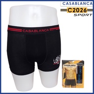 Casablanca C2026 Men's Boxer Briefs, 2 Pieces, 100% Spandex Rayon, Square Model