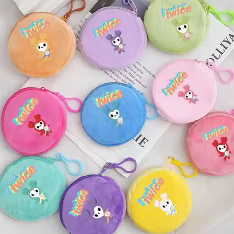 TWICE Fresh Lovely Cartoon Mini Coin Purse Portable Multifunctional Storage Bag Cute Small Wallet fo