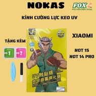 NOKAS tempered glass with UV glue accepts sensitive fingerprint sensor Xiaomi Not 15 / Not 14Pro