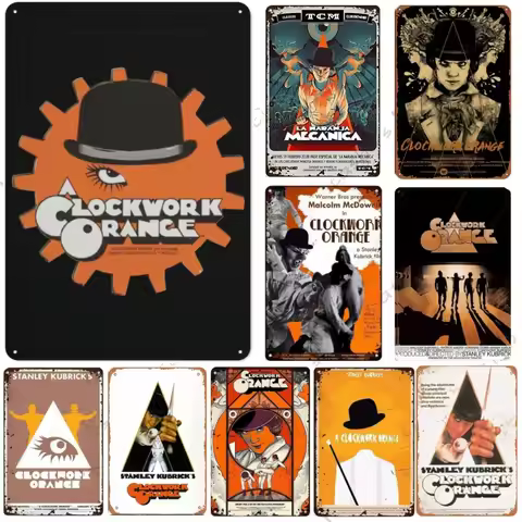 Metal Tin Poster Classic Movie A Clockwork Orange Metal Tin Sign Plaque Poster for Bar Club Wall Hom