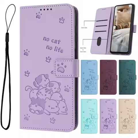 Etui For Samsung A52s 5G A51 3D Cat Pattern Flip Case Samsung Galaxy A71 A52 A50 A70S A72 A32 A42 A2