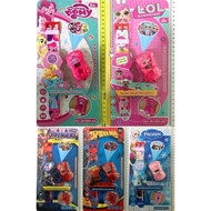 Jam Budak kereta lampu Kid Watches Projector Car Light Cartoon