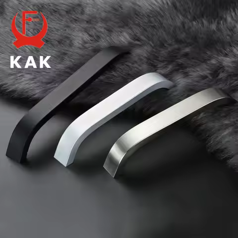 KAK Kitchen Cabinet Knobs Handles Black Furniture Handle for Cabinet Drawer Pulls Aluminum Alloy Han