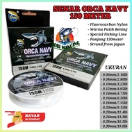 Senar Pancing ORCA NAVY - Halus Tenggelam Fluorocarbon Coating - Kolam Laut Sungai Bisa