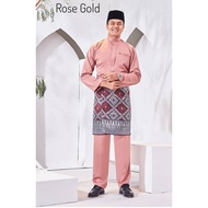 Baju Melayu Slimfit Lelaki Man Baju Melayu Cekak Musang  Dull Satin Murah