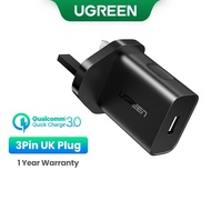UGREEN 18W USB QC 3.0 Quick Charger Fast Wall Brick Adapter Compatible with Galaxy S21/S20/S10/S9/S8
