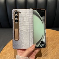 內地直送 - 适用于三星ZFold5手机壳中轴zfold4中轴磁吸款W23中轴W24通用蜥蜴纹-白色蜥蜴纹 三星Galaxy Z Fold5