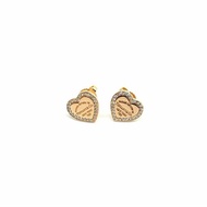 Tiffany & Co. RETURN TO 18K玫瑰金心形鑽石耳釘（耳堵18K黃金）