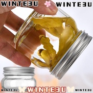 WINTE3U Glass Canning Jars, with Regular Mouth Lids Microwave Safe Mason Jars with Sliver Lids, Roun