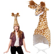 Kostum Persembahan Topi Haiwan Interaktif Topi Zirafah untuk Ibu Bapa-Anak, 20.47 x 7.87 x 7.87 Inci