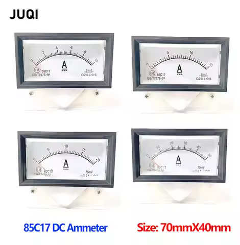 85C17 DC 1A 2A 3A 5A 10A 15A 20A 30A 50A 75A 100A Analog Current Panel Meter Ammeter for Circuit Tes