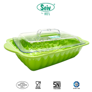WADAH SAJI | WADAH LAUK | WADAH MAKANAN | CASSEROLE MELAMIN SEGI + TUTUP SEIV 2000ML