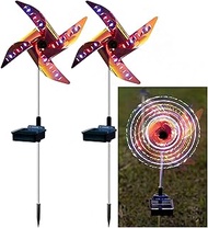 GIGAWATTS GW-510 Solar Wind Spinner Lights 8 Modes Stake Pinwheels Lamp for Pathway Decor Garden Law