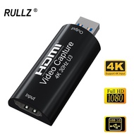 HD 4K HDMI To USB 3.0 Video Capture Card 1080P 60fps USB 2.0 Video Record Board Game Recording Box PC Live Streaming Broadcast for PS3 PS4 PS5 Xbox Switch Camera Camcorder