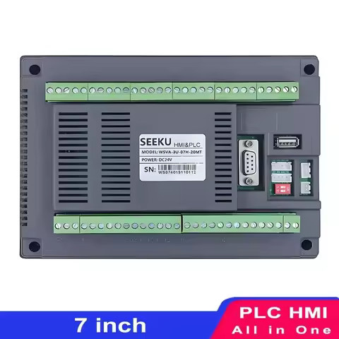 7 Inch HMI with FX3U HMI PLC All in One Integrated PLC-HMI Combo with RS485 PLC supports Mitsubishi 