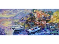 Italy Painting 意大利 Landscape Original Artwork Riomaggiore Impressionism 油畫原作