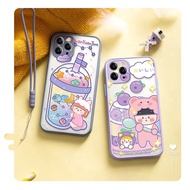 UNGU Skin Feel Case Camera Protection Case Brand Boba Lilac Purple FM13 FM14 Reno 4 4F 5 5F 6 A15 A1
