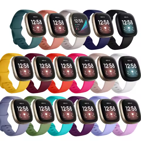 Silicone Band for Fitbit Versa 3 4 Smart Watch Strap Waterproof Small Large Women Men Bracelet band 