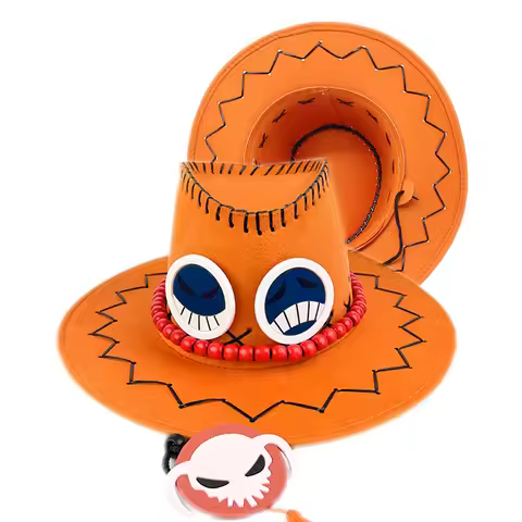 One Piece Portgas D Ace Cowboy Hat Wide Border UV Handheld Jazz Hat Outdoor
