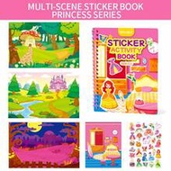 Children's DIY Scene Sticker Book 3 Years Old Early Education Focus Training Reusable Princess Dress
