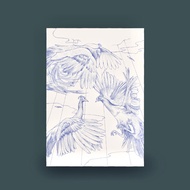 “Celestial War” Peacock Artwork A5 Art Card Print