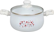Wahei Freiz RB-2864 Retro Style Double Handed Pot, 7.9 inches (20 cm), White, Induction Gas Pot