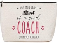 Coach Makeup Bag, Thank Gifts for Coach Birthday Coach Bag Coach Purse Christmas Coach Bags for Women, The Influence of a Good Coach Can Never Be Erased Travel Makeup Bag Cosmetic Pouch, Beige