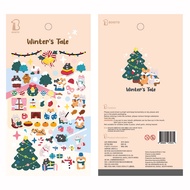 Korean Import Original Bonito Christmas Skiing Animals Paper Stickers Scrapbooking Diy Journal Stationery Sticker Aesthetic Gift