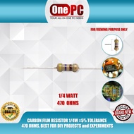 CARBON FILM RESISTOR 1/4W ±5% TOLERANCE 470 OHMS, BEST FOR DIY PROJECTS and EXPERIMENTS