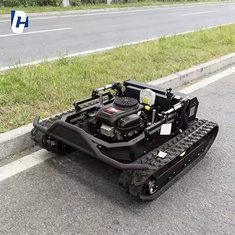 Mountain Area Remote Control Lawn Mower Crawler Robot Engine Trimmer Hybrid Power Tracked Grass Cutt