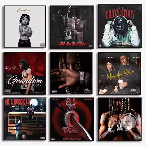 King Poster Von Welcome To O'Block Art Hip Hop Music Album Cover Poster Prints Canvas Painting Pictu