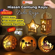 SUPERSAVE Raya 2024 Hiasan Deko Raya Kayu LED Table Deco Wooden Lantern Hiasan Gantung Dinding Deko Meja Pendant Hanging