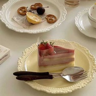 French Dessert Plate ins Style Tableware Plate High-End Dinner Plate Ceramic Dish Plate Cream Style 