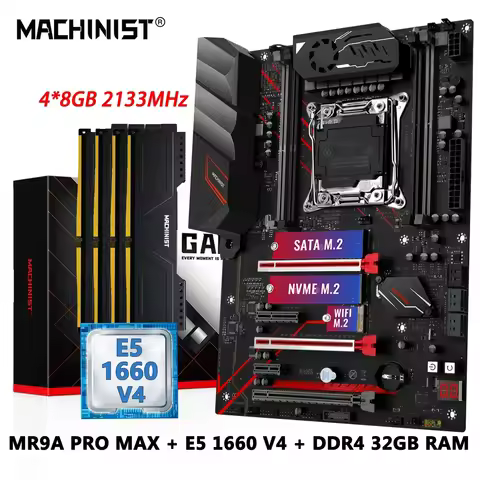 MACHINIST MR9A PRO MAX X99. Motherboard. combo Kit with Xeon E5 1660 V4 CPU + DDR4 32GB RAM Memory S