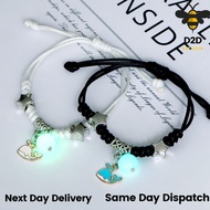 Glowing Duo Bracelet: Luminous BFF Bracelet- Rabbit and Carrot, Heart, Smiley, Astronaut, Bear