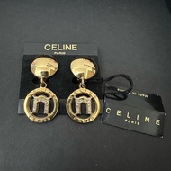 經典復古Celine 凯旋門萊茵石吊飾耳環