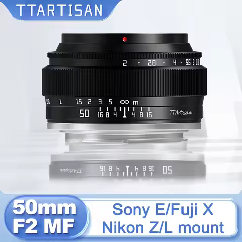 TTArtisan 50mm F2 Full Frame Manual Focus Prime Portrait Lens for Sony E Nikon Z Fuji X Leica Sigma 