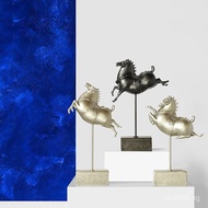 Black Horse Living Room Study Soldier Golden Horse Office Ornament Craft Horse Riding Decoration Bir