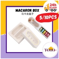 TOHO Macaroon box/5/10cavity Macaron box /transparent Drawer with Window Cookies Packaging kotak mac
