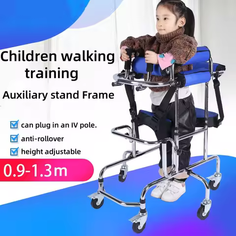 Adjustable Height Rolling Upright Walker with Seat and Brakes Walking Aid for Disabled Hemiplegia St