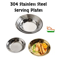 [LIL HOME] 304 Stainless Steel Serving Plates Anti Rust Glossy