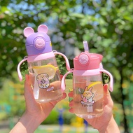 350ml/500ml Baby Feeding Cup Kids Cartoon Animal Training Drinking Cups with Handle Children Straw Drinking Cup Bottle