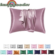 LANFYGOODS 2pcs Silk Satin Pillowcase, Envelope Closure 20" x 26" Silky Pillow Cover, Soft 20" x 36"