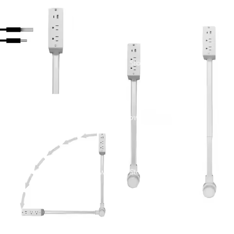 Power Outlet Expander with USB-AUSB-C Port and 2 AC Sockets Can Be Extended To 27.56 Inches